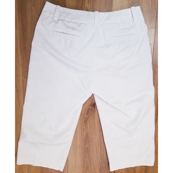Dockers Women's Capri White Cotton Blend Stretch Pockets Zip Button Size 12 Tall - Picture 3 of 8